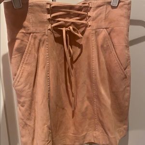 Intermix pink suede skirt